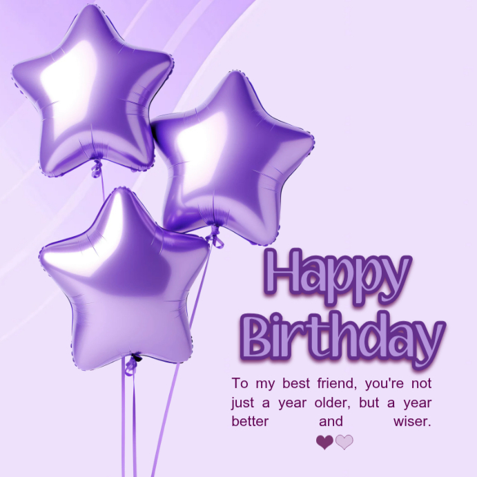 Purple Pastel Happy Birthday Greeting Instagram Post Template ...