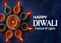 Purple Pastel Happy Diwali  Postcard template