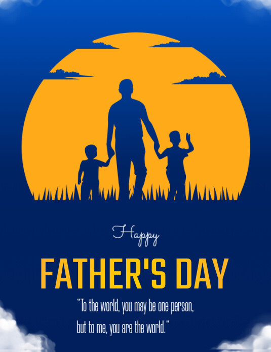 Purple Pastel Happy Father's Day Flyer (us Letter) template