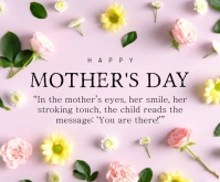 Purple Pastel Happy Mother's Day Celebration Wishes  Medium Rectangle template