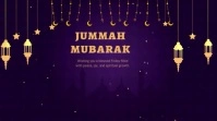Purple Pastel Jummah Mubarak  Digital Display (16:9) template