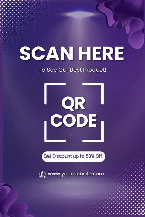 Purple Pastel Qr Code Poster Template | PosterMyWall