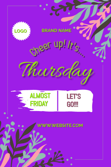Py Thursday Purple Modèle Purple Pastel Thursday Greetings Poster | PosterMyWall