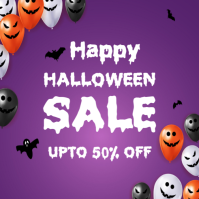 Purple Pastel Trick Or Treat Sale Posters Logo Logotyp template