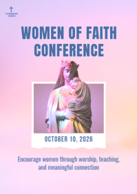 Purple Women's Faith Conference A4 Template - Page 1