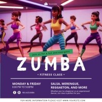 Purple Pastel Zumba Class Social Media Template  Square (1:1)