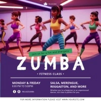 Purple Pastel Zumba Class Social Media Template Square (1:1)