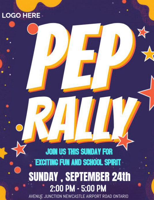Purple Pep Rally Flyer (us Letter Template | PosterMyWall