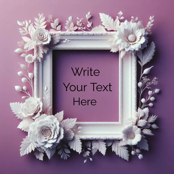 Purple photo frame Instagram Post template