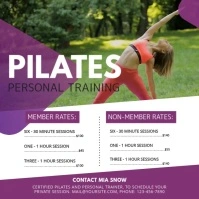 Purple Pilates Class Ad Square Video Isikwele (1:1) template