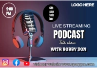 Purple  Podcast  Postcard template