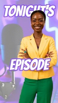 Purple Podcast Reel Cover Instagram Reel template