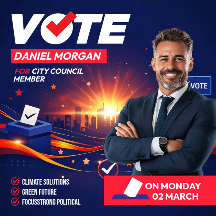Purple Political Campaign Instagram Post Template | PosterMyWall