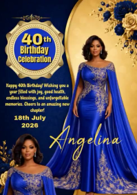 Purple Professional 40th Birthday Celebration A4 Video template