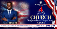 Purple Professional 4th july Church Independence Day Service Facebook Shared Image Video template