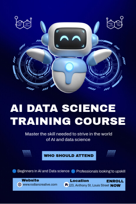 Purple Professional Ai Data Science Courses  Poster template
