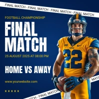 Purple Professional American Football Final Match Instagram Post template