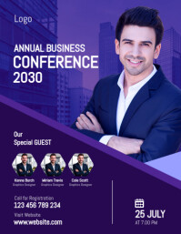 Purple Professional Annual Business Conference Editable Template Flyer (us Letter)