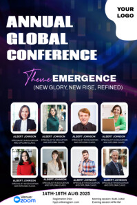 Purple Global Conference Event Poster Template