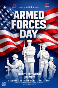白色 Armed Forces Day Celebration Tumblr Graphic Template