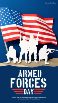 Пурпурный Armed Forces Day Instagram Story Template