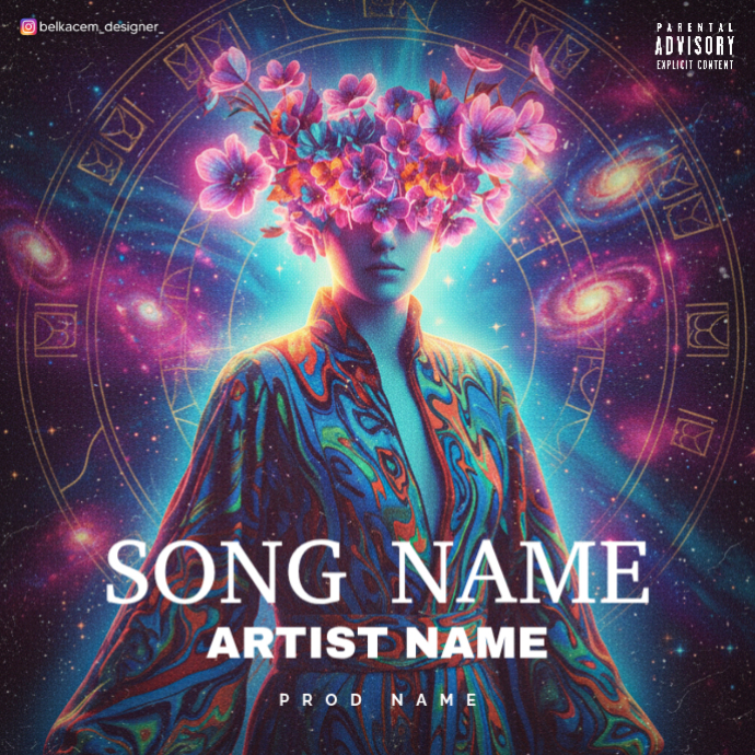 Purple Professional Astrologie Flower Album Cover Template | PosterMyWall