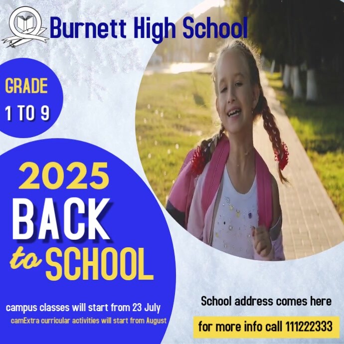 Purple Professional Back To School  Instagram Post template