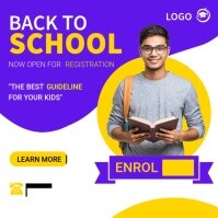 Purple Professional Back To School Instagram Post template
