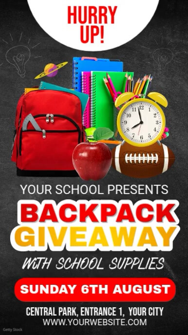 Purple Professional Backpack Giveaway Instagram Story Template ...