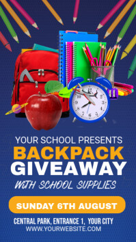 Purple Professional Backpack Giveaway Instagram Story template