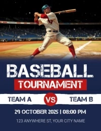 Purple Professional Baseball  Flyer (us Letter) template