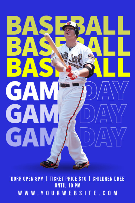 Purple Professional Baseball Poster Plakkaat template