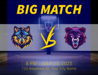 Purple Professional Basketball Big Match Flyer (us Letter) template