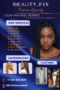 Purple Professional Beauty and Hair Salon Poster template