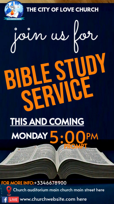 Bible Study Service Template | PosterMyWall
