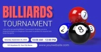 Purple Professional Billiards Tournament Facebook Shared Image template