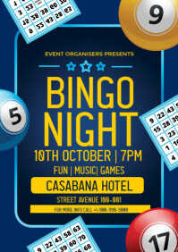 Purple Professional Bingo Night Flyer A3 template