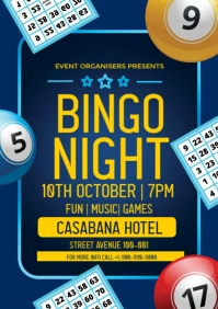 Purple Professional Bingo Night Flyer A3 template