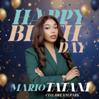 Purple Professional Birthday Celebration Square Video 方形(1:1) template