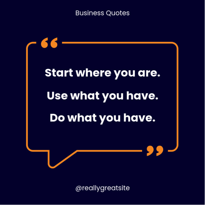 Purple Professional Blue & Orange Modern Business Quote Instagram Post – Editable Motivational Templ Iphosti le-Instagram template