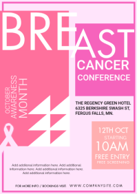 Purple Breast Cancer Awareness Conference A3 Template
