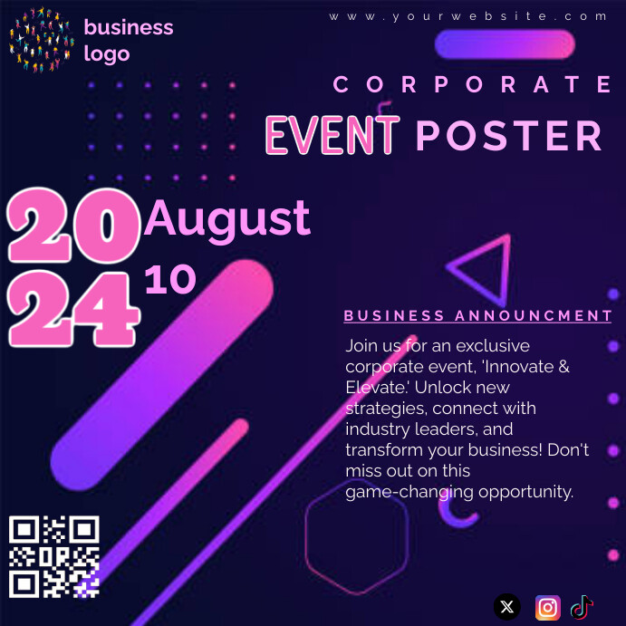 Purple Professional Business Corporate Event Template | PosterMyWall