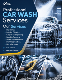 Purple Car Wash Services 传单(美国信函) Template