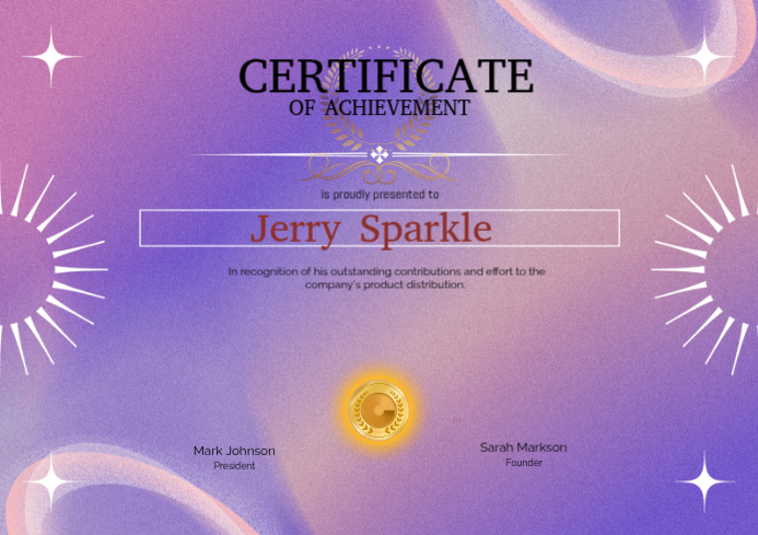 Purple professional certificate of achievement a4 Template | PosterMyWall