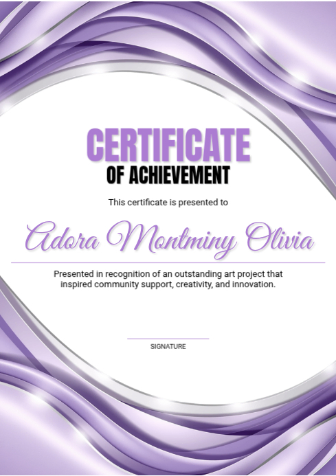Purple Professional Certificate of Achievement A4 Template | PosterMyWall