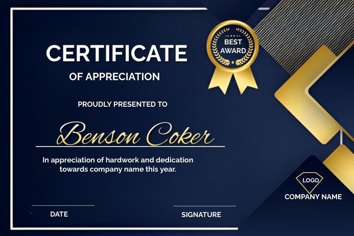 Purple Professional Certificate Of Appreciati Poster template