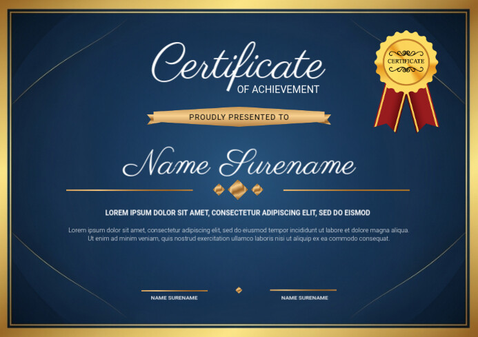 Purple Professional Certificate Template  A4
