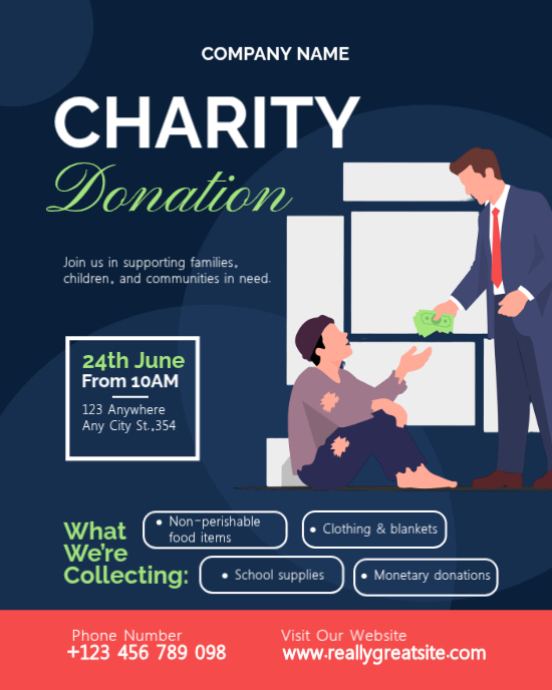 Charity Donation Drive Template | PosterMyWall