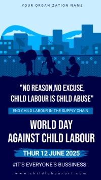 Purple Professional Child Labor Poster, Child Instagram Story template