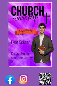 Purple Professional Chruch Poster Plakat template